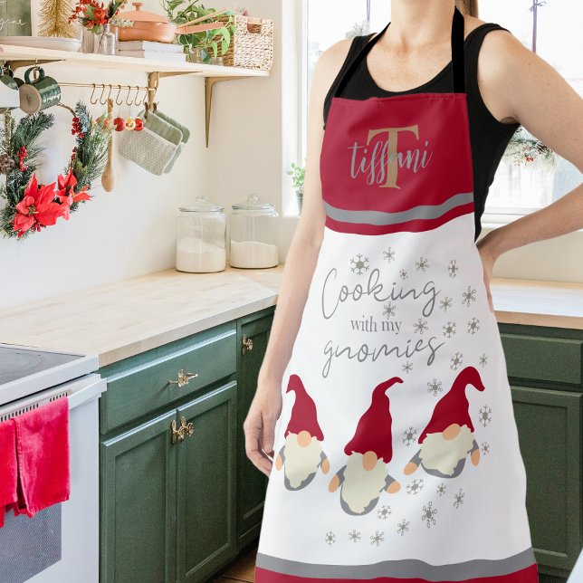 Tablier Cuisine amusante avec mes Gnomies Holidays Design  (Créateur téléchargé)