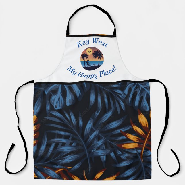 Tablier Cuisine Apron Key West Happy Place (Recto)