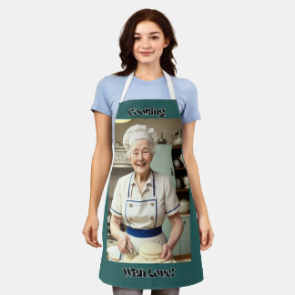 Tablier Cuisine Avec Amour Bleu Adulte Apron