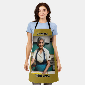 Tablier Cuisine avec Amour Olive Adulte Apron
