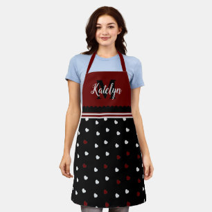 Tablier Cuisine avec monogramme en nom de coeurs de Bourgo