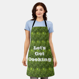 Tablier Cuisine Bright Green Leaf Photo Motif Nature