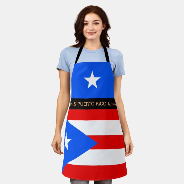 Tablier Cuisine Carribean & Porto Rico Drapeau Cuisine Che (Porté)