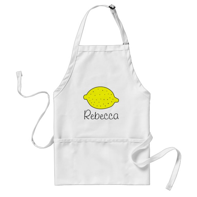 Tablier cuisine citron jaune mignon pour femmes (Devant)