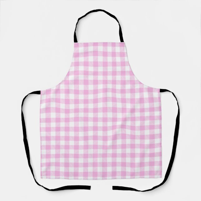 Tablier Cuisine de campagne rose à carreaux (Recto)