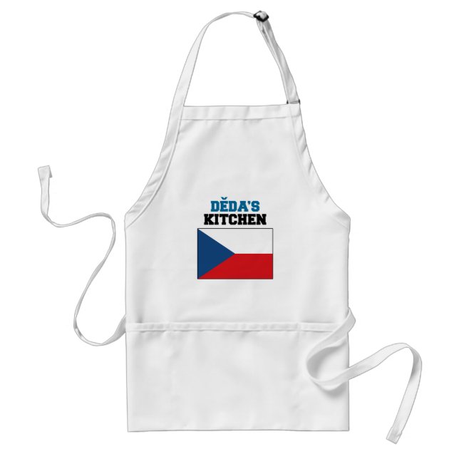 Tablier Cuisine de Deda avec Drapeau de République Tchèque (Devant)
