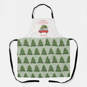 Tablier Cuisine de famille de Noël monochrome moderne