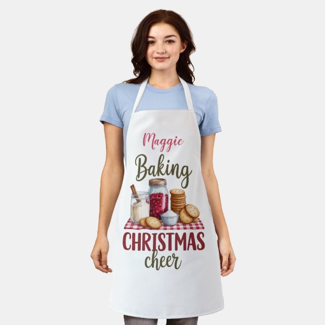 Tablier Cuisine de Noël personnalisée (Porté)