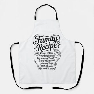 Tablier Cuisine de Recette de Famille Amour, Solidarité & 