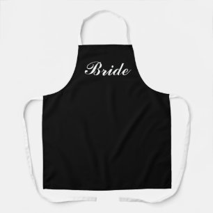 Tablier Cuisine de script noir et blanc de mariée