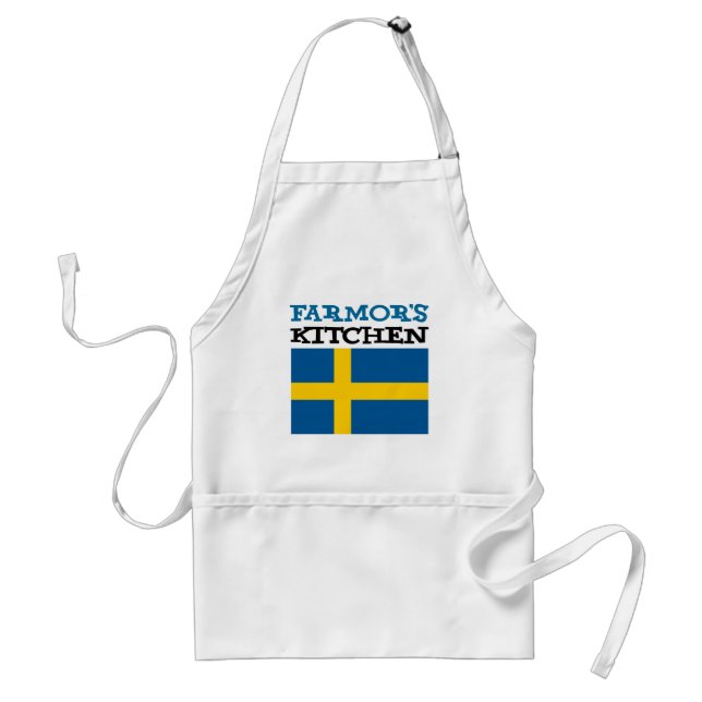 Tablier Cuisine d'élevage avec le drapeau de la Suède (Devant)
