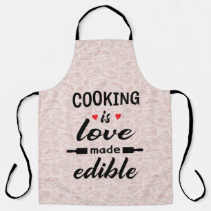 Tablier Cuisine est amour drôle slogan