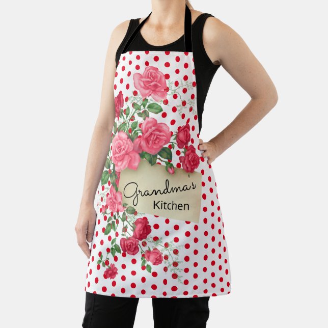 Tablier Cuisine florale de grand-mère personnalisée (Insitu)