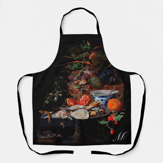 Tablier Cuisine initiale personnalisée RENAISSANCE Huîtres (Recto)