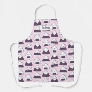 Tablier Cuisine japonaise Onigiri Rice Balls Motif rose
