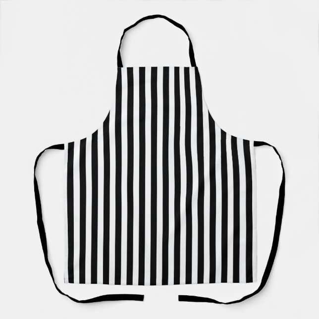 Tablier Cuisine moderne noir blanc barbecue Chef cuisinier (Recto)