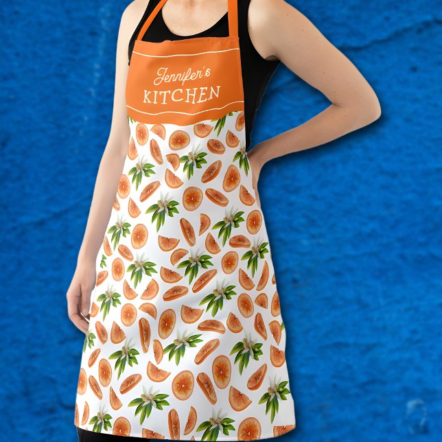 Tablier Cuisine Orange Personnalisée Unisex, Fruit Unisex (Créateur téléchargé)