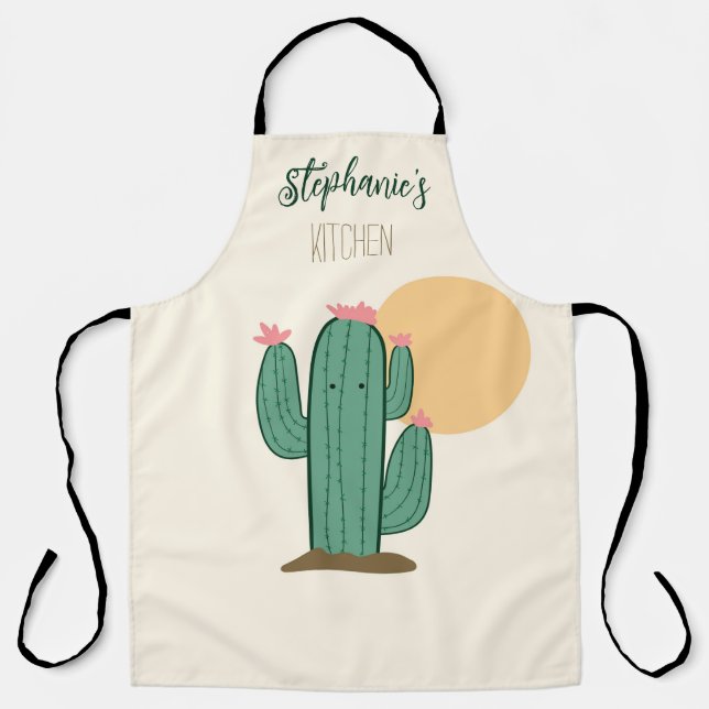 Tablier Cuisine personnalisée Cute Cactus (Recto)