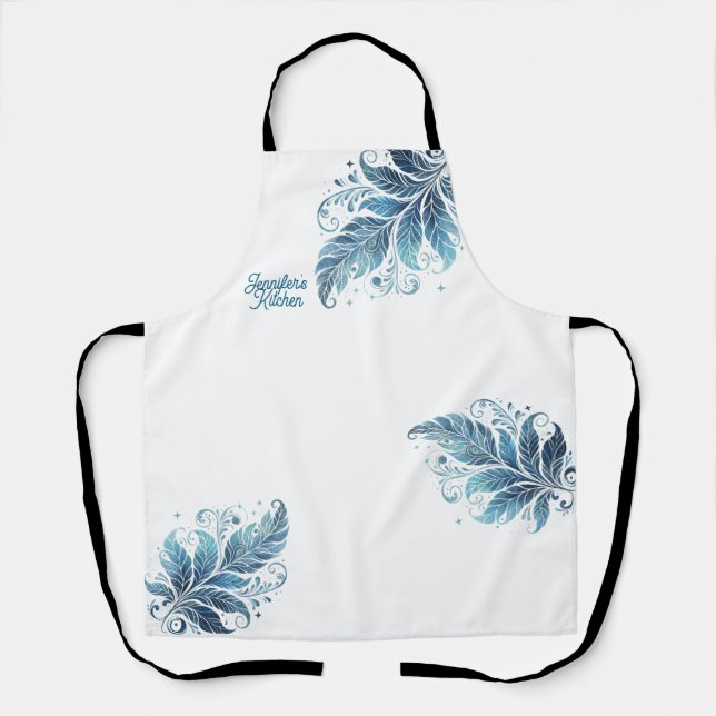 Tablier Cuisine personnalisée Ombre Blue Filigree (Recto)