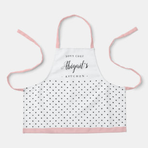 Tablier Cuisine personnalisée pour enfants à pois rétro