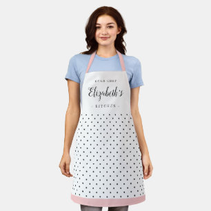 Tablier cuisine personnalisée Retro polka dot pour adulte