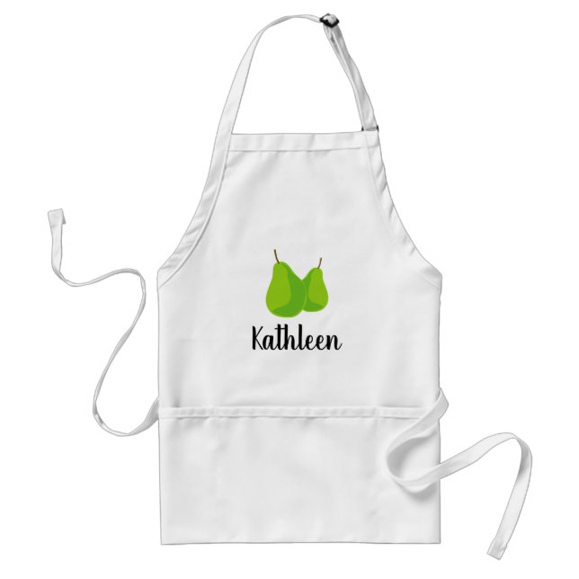Tablier cuisine poire vert mignon pour femmes (Devant)
