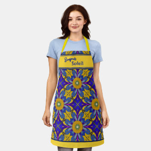 Tablier Cuisine provençale Bleu & Jaune - Bonjour Soleil