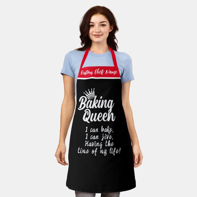 Tablier Cuisine Queen Vous Pouvez Cuire | Personnalisé Fun (Porté)