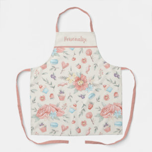 Tablier Cuisine Rose Cupcake Fleur Fruit Bandy