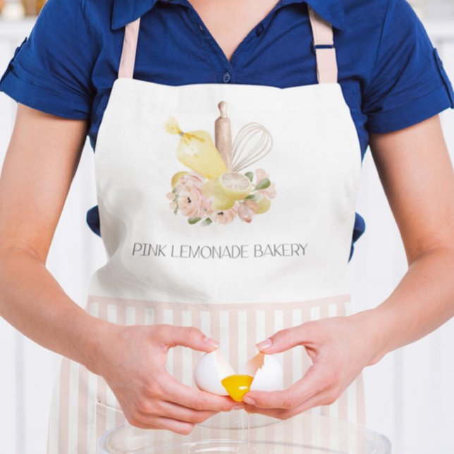 Tablier Cuisine Ustensiles Floral Logo Pâtisserie Chef Apr (Créateur téléchargé)