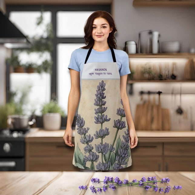 Tablier Cuisine vintage Lavender Herbal (Vintage Apothecary Lavender Apron )