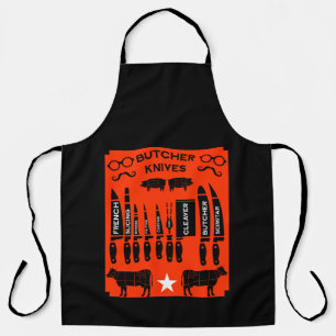 Tablier Cuisine vintage Viande Coupe Décor Maison