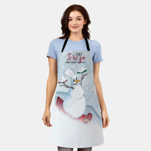 Tablier Cuisinier de la neige à coudre Cuisine de la cuisi