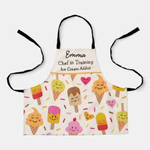 Tablier Cuisinier Kawaii Ice Cream lollipop sur mesure en 