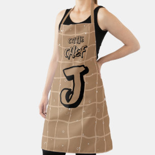 Tablier Cuisinier Mignon Gingham Marron