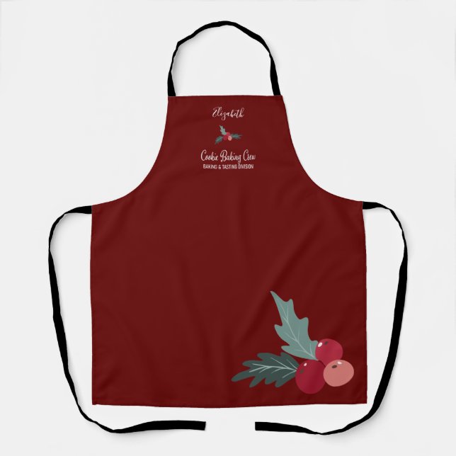 Tablier Cuisinière à biscuits sur mesure Écran de Noël (Recto)