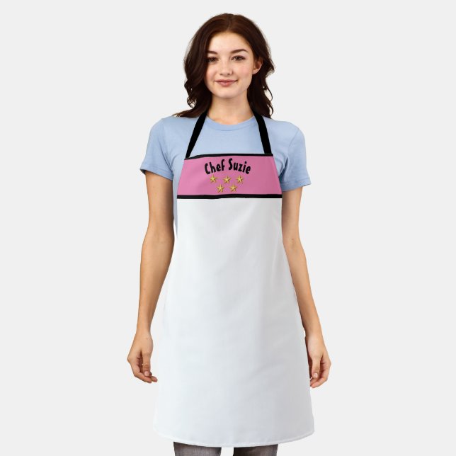 Tablier Cuisinière personnalisée cinq étoiles Chef boulang (Porté)