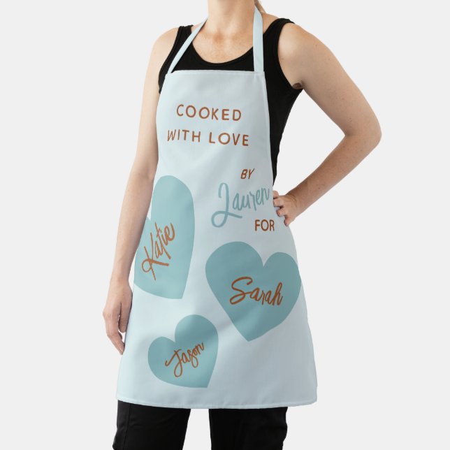 Tablier Cuit Avec Amour Personnalisé Bleu Doux (Insitu)