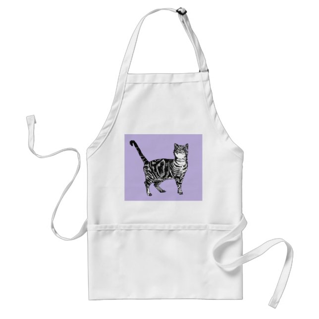 Tablier Cuite Tabby Chat Aquarelle Art Cuisine Apron (Devant)