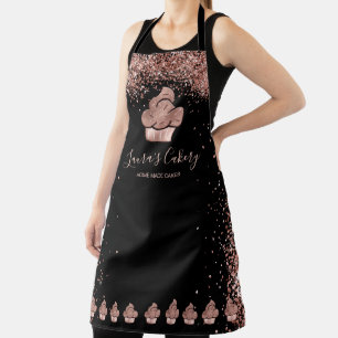 Tablier Cupcake Bakery Pastry Chef Glitter Drips Rose Gold