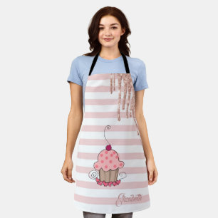 Tablier Cupcake, Drips de paillettes, Rayures