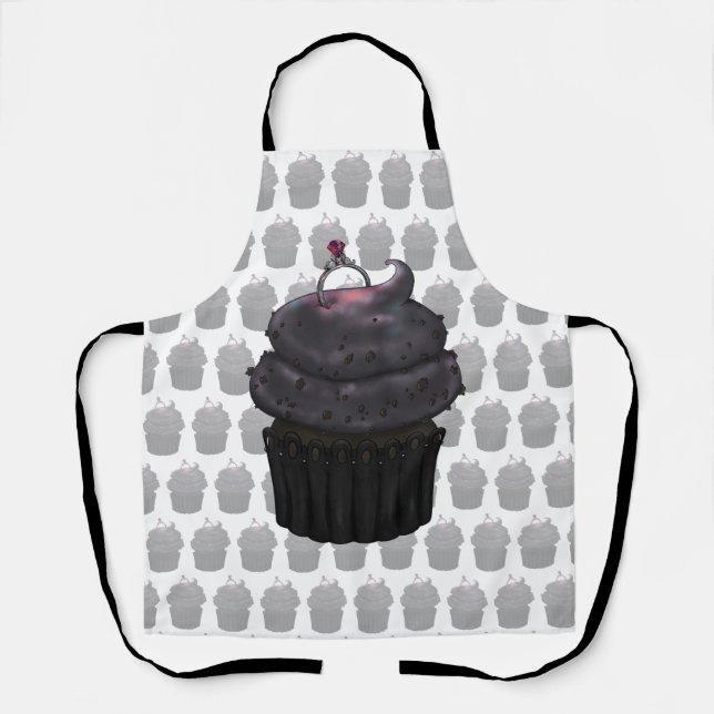 Tablier Cupcake Fiançailles doux (Recto)
