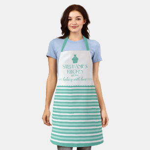 Tablier Cupcake Nom Cuisine Avec Amour Stripe Mint