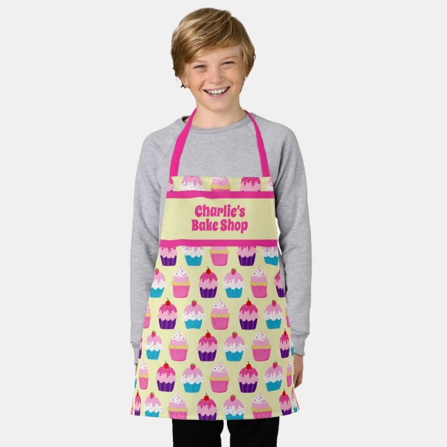 Tablier Cupcake Sucré Pour ENFANT Traite Apron Personnalis (Porté)