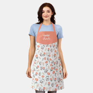 Tablier Custom Apron with Red Poppies