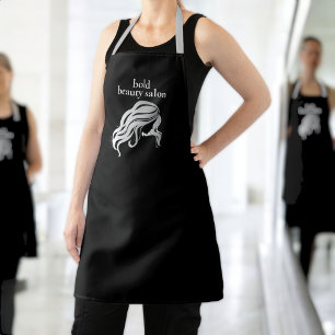 Tablier Custom Beauty Salon Co. Nom Personnel Black & Silv