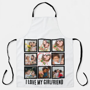 Tablier Custom Cute J'aime ma petite amie 9 Photo collage