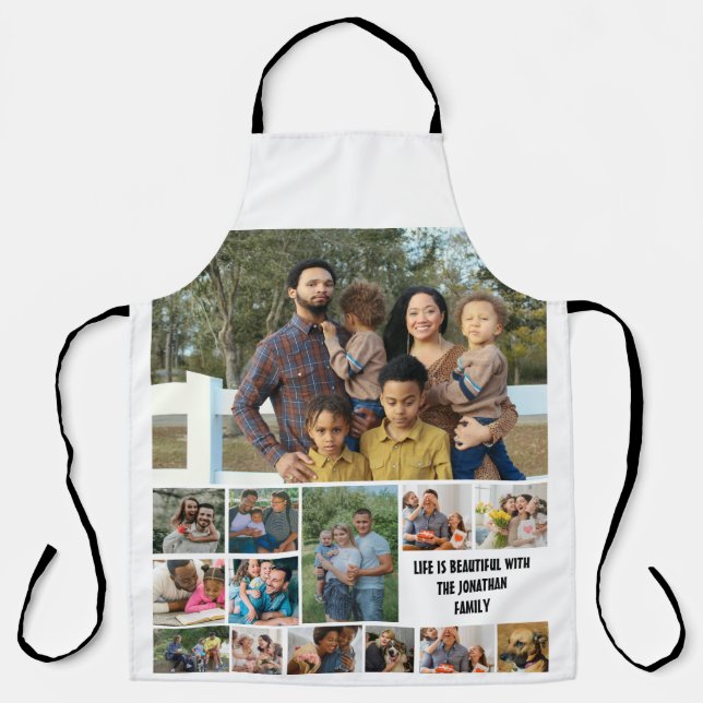 Tablier Custom Modern Family 14 Photo Collage Modèle (Recto)