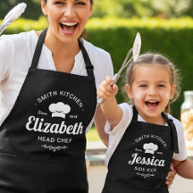 Custom Name Family Kitchen Head Chef Apron