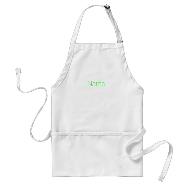 Tablier Customiser personnalisation NAME monogram néon ver (Devant)